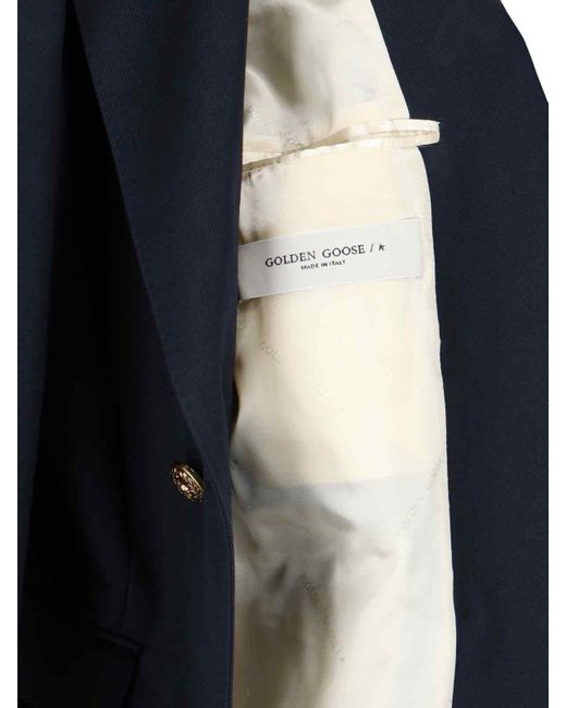 Golden Goose Deluxe Brand Blue Double-Breasted Blazer