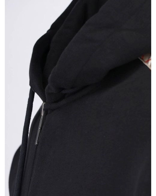 Burberry Blue Zip Hoodie "Check" for men