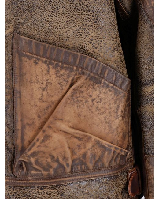 Polo Ralph Lauren Brown Leather And Shearling Bomber Jacket for men