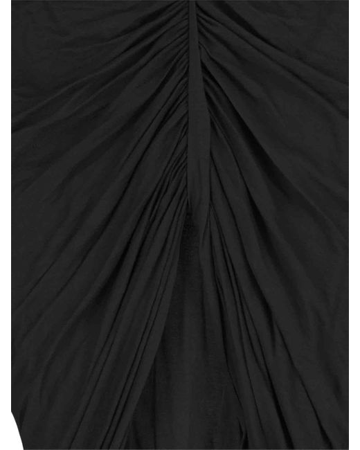 Rick Owens Black Asymmetric Mini Skirt