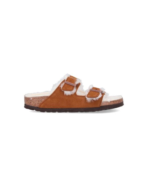 Birkenstock White Suede Leather Sandals