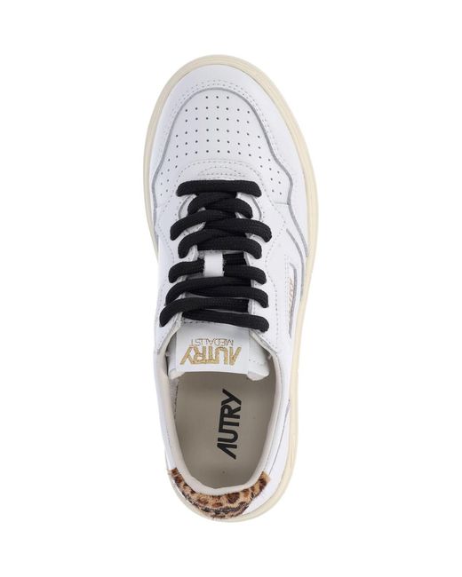 Autry White Classic Leather Low-Top Sneakers For