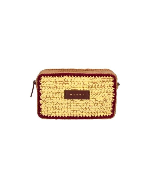 Marni Wool Mini Bag With Calf Leather Contrast & Metallic Hardware