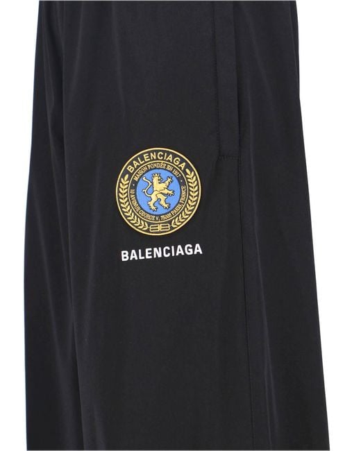Balenciaga Black Logo Track Pants for men