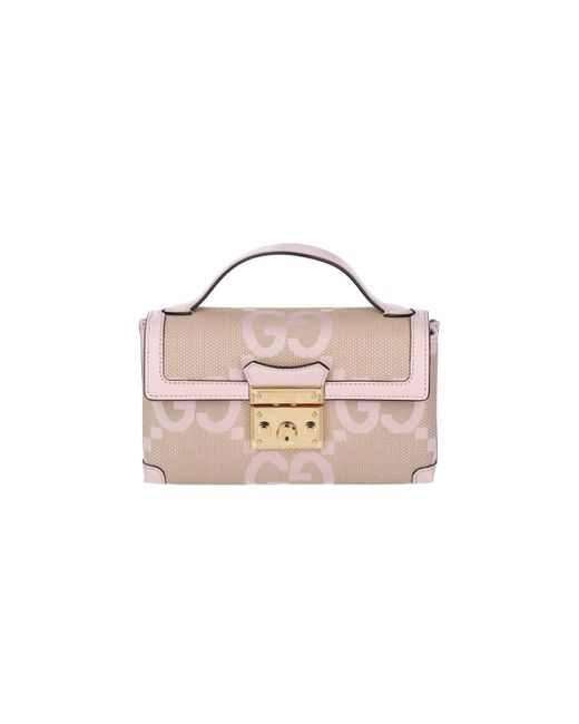 Gucci Pink 'padlock Jumbo Gg' Mini Bag