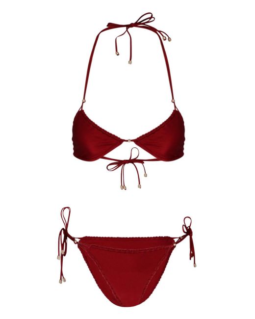 Zimmermann Red 'vitali Trimmed Mini Tri' Bikini