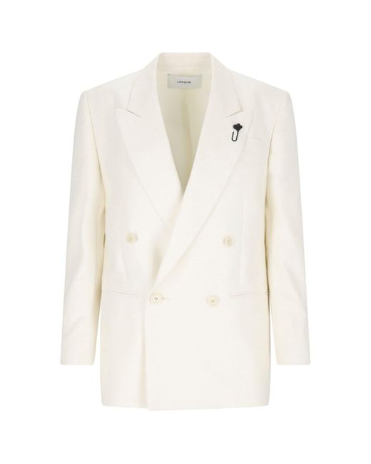 Lardini White Double-breasted Suit