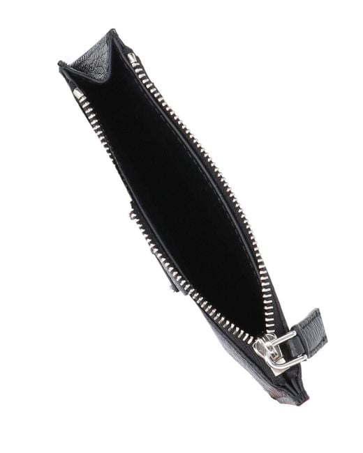 Prada Black Logo Zip Card Holder for men