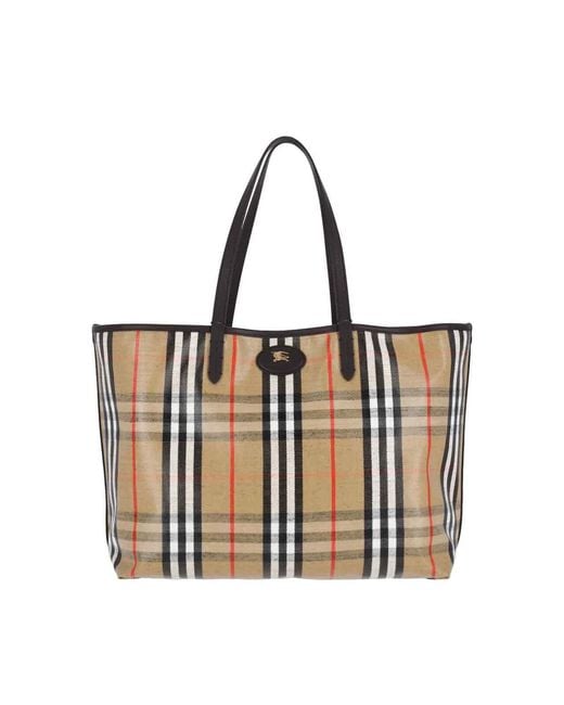 Burberry White Highlands Medium Tote Bag