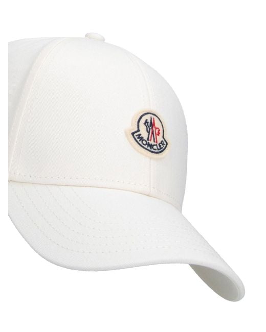 Moncler White Lightweight 100% Cotton Hat For for men