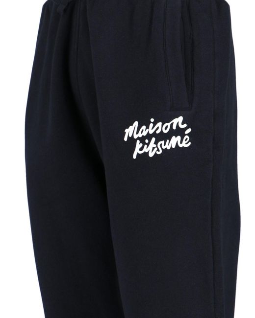Pantaloni Sportivi Logo di Maison Kitsuné in Blue da Uomo