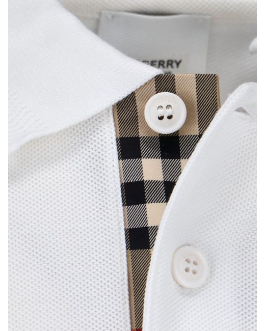 Polo Logo di Burberry in White da Uomo