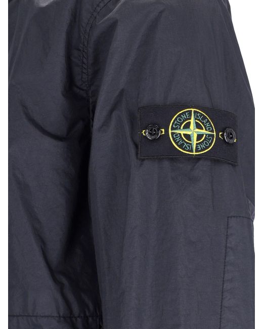Stone Island Blue 'membrana 3l Tc' Hooded Jacket for men