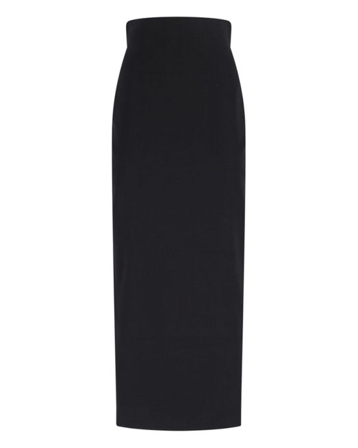 Rick Owens Black Maxi Wool Skirt