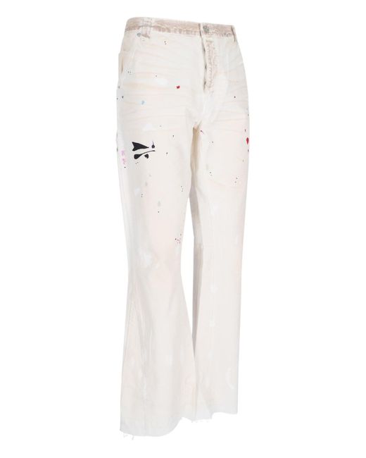 GALLERY DEPT. White Flared Printed Jeans for men
