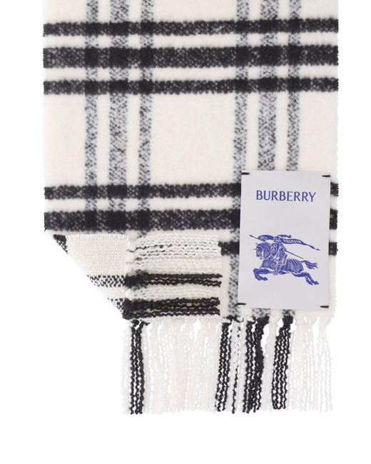 Burberry White Check Pattern Scarf