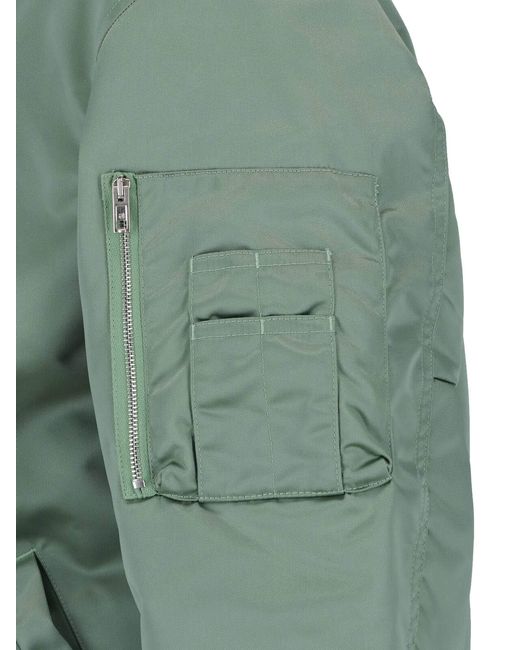 Alexander Wang Green Drawstring Collar Bomber Jacket