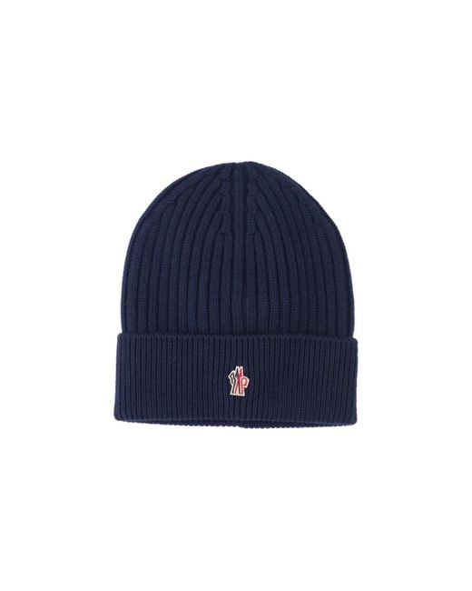 Moncler Blue Logo Beanie for men
