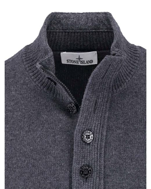 Stone Island Blue Virgin Wool Sweater for men