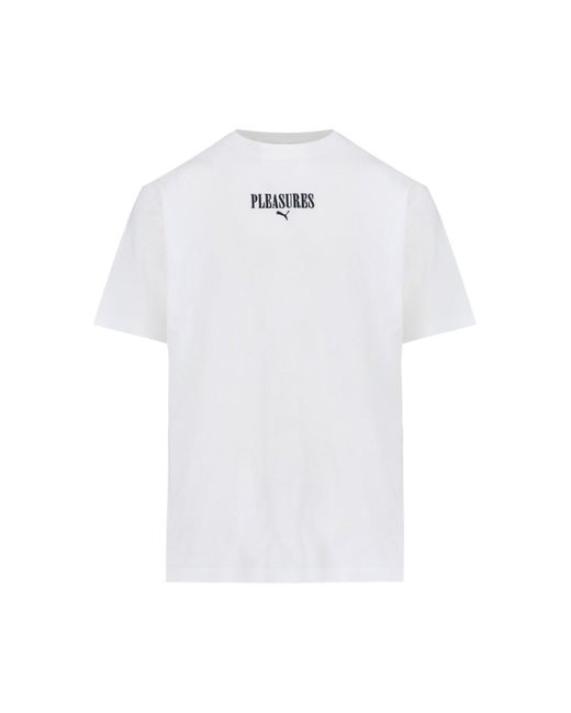 PUMA White X Pleasures Logo T-shirt for men