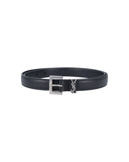 Saint Laurent Black Belt "Cassandre" for men