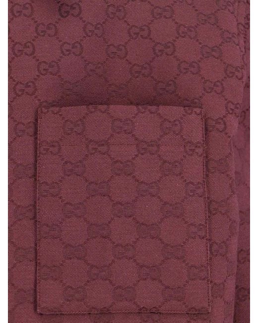 Gucci Purple Gg Supreme Zip Jacket for men