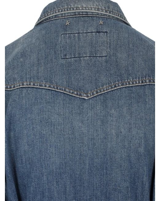 Golden Goose Deluxe Brand Blue Denim Maxi Shirt Dress