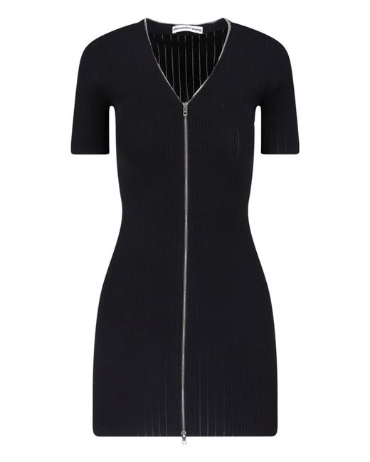 Alexander Wang Black Mini Zip Dress