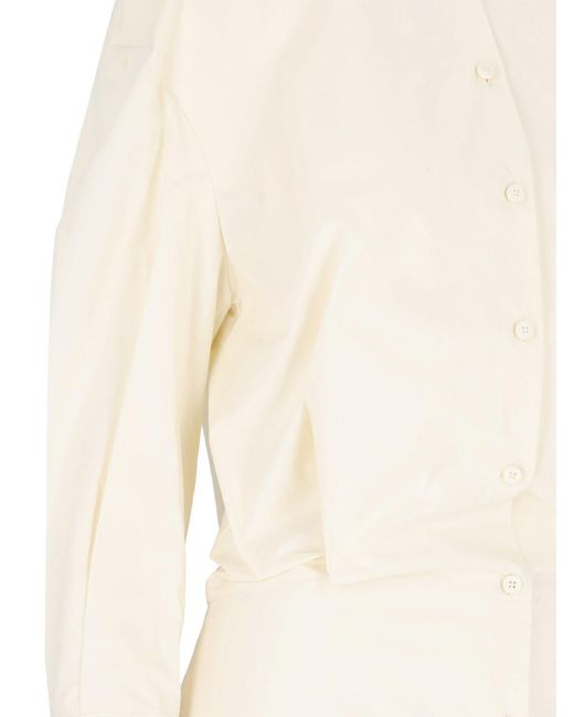 The Attico White 'silvye' Mini Dress Shirt