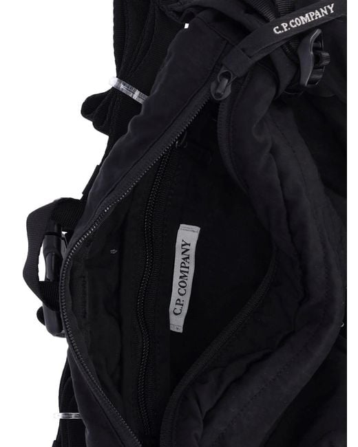C P Company Black Belt Bag "Nylon B Lens" for men