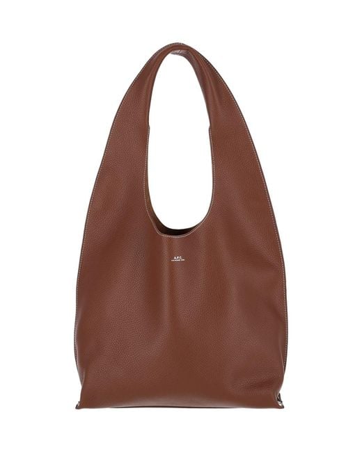 A.P.C. Brown A. P.C. 100% Cow Leather Shoulder Bag