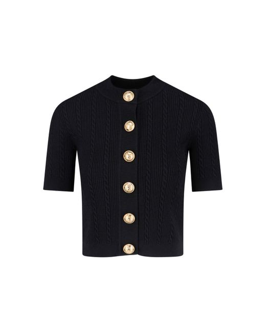 Cardigan In Maglia di Balmain in Blue