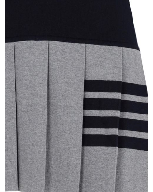 Thom Browne Black '4-bar' Mini Dress