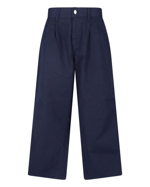 Carhartt Blue Wide Leg Pants "Brockman" for men