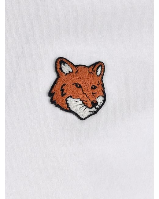 Maison Kitsuné White Classic Cotton Crew Neck T-Shirt For for men