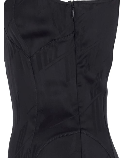 The Attico Black Midi Slip Dress