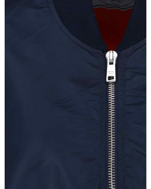 Prada Blue Re-Nylon Bomber Jacket