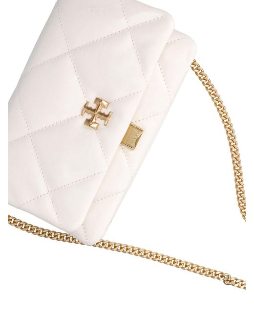 Tory Burch White Chain Wallet "Kira"