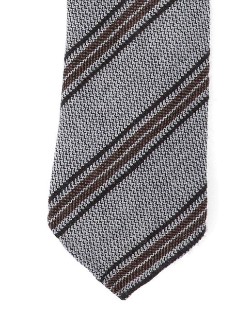 Cesare Attolini Gray Striped Tie for men