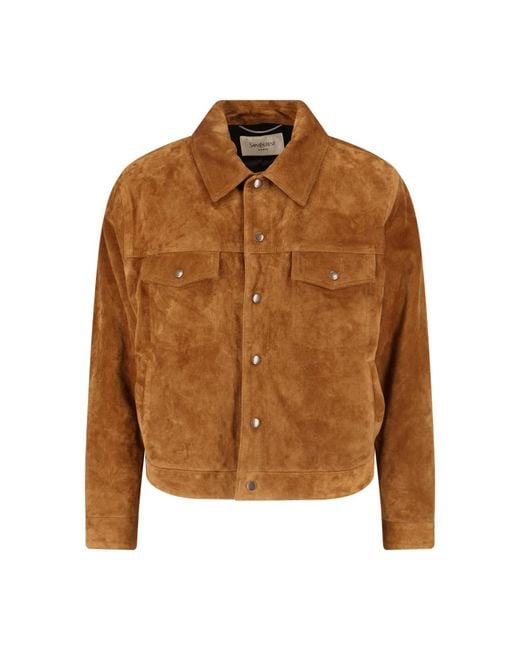 Saint Laurent Brown Suede Jacket for men