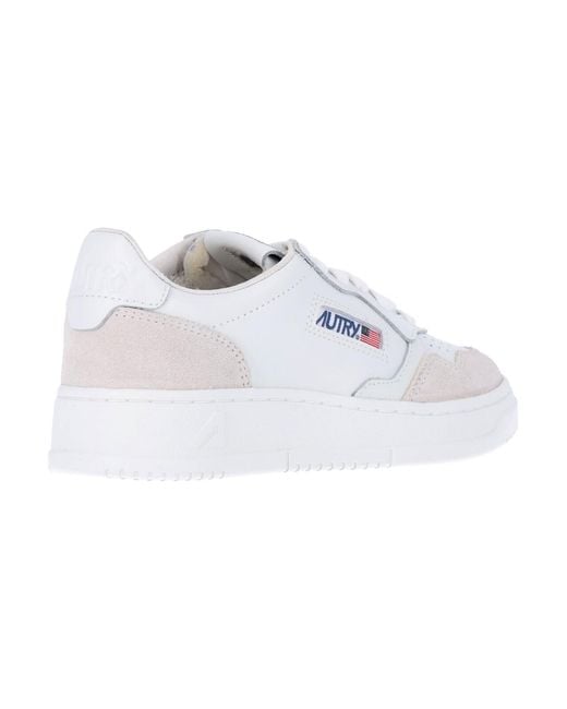 Autry White Leather & Suede Low-Top Sneakers For