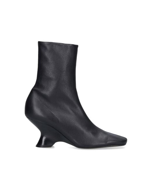 Stivaletti In Pelle di Dries Van Noten in Black