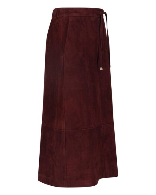 Max Mara Purple Midi Lambskin Skirt