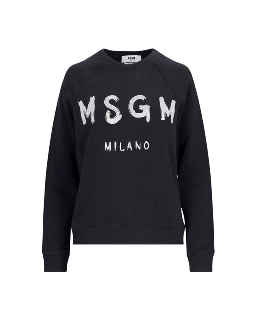 MSGM Blue Logo Crewneck Sweatshirt