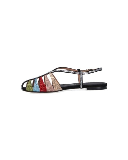 Ferragamo White Playful Multicolour Strappy Sandals With Flat Sole