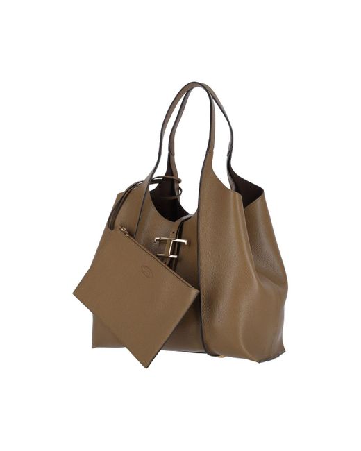 Borsa Tote Media "T Timeless" di Tod's in Brown