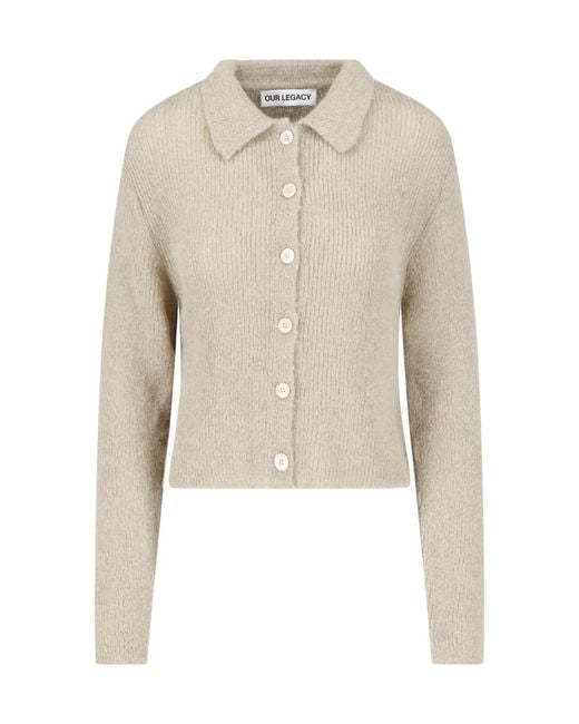 Our Legacy Natural Cardigan “Soft Sage Fuzzy”