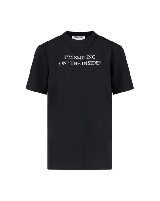 T-Shirt "Slogan" di Victoria Beckham in Black