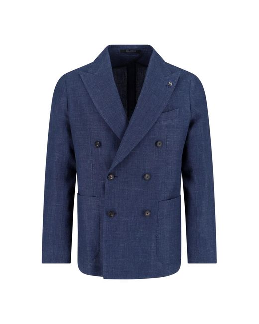 Tagliatore Blue Jackets Linen for men