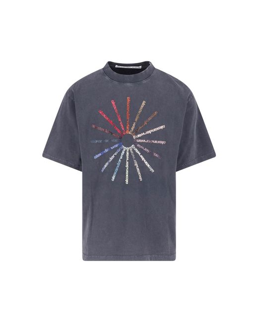 Alexander Wang Blue Strass Logo T-Shirt